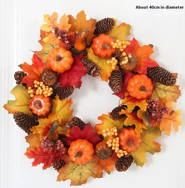 Pumpkin Harvest Garland — 40 cm Autumn Door Hanging | Halloween Décor