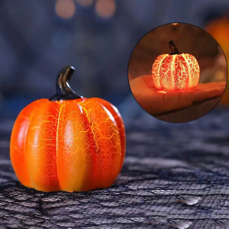 LED Pumpkin Lantern – Luminous Resin Halloween Candle Lamp