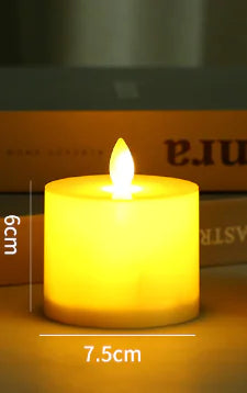 Dancing Flame White Candle — Flickering LED (Warm Yellow) | Halloween Décor