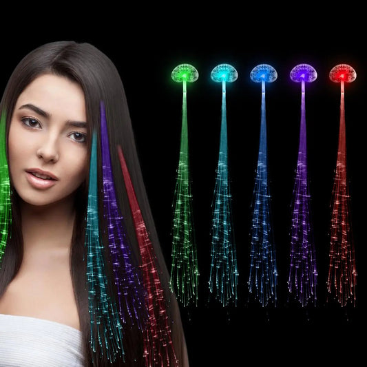 20-Pack LED Hair Clips: Light-Up Fiber Optic Hair Lights
