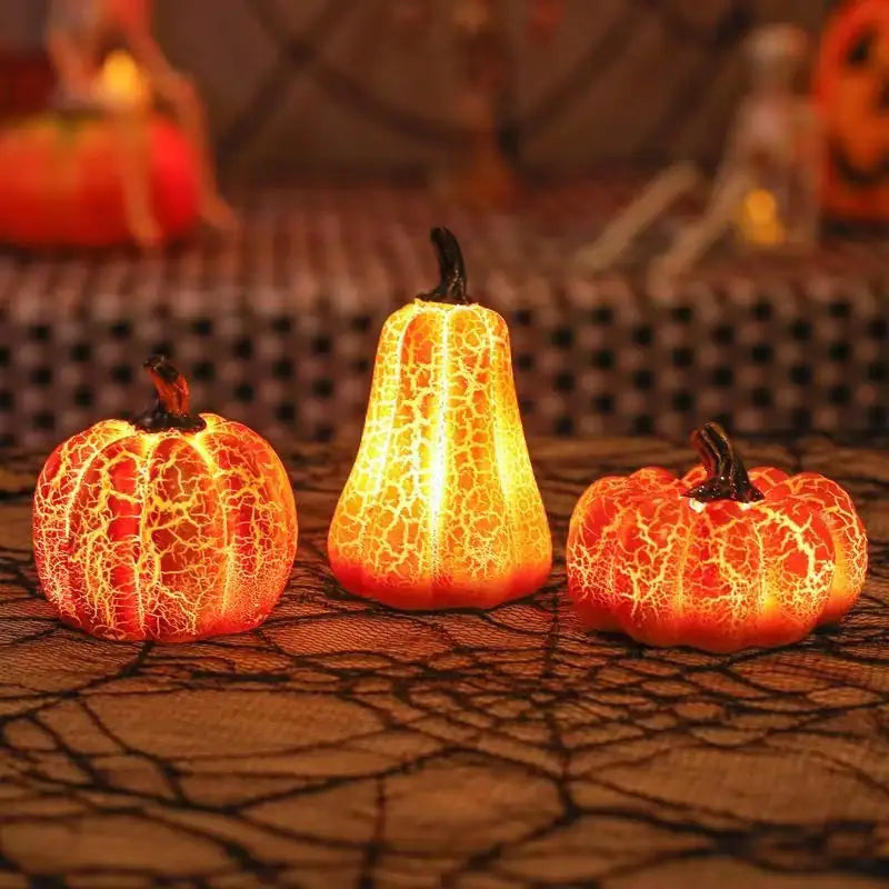 LED Pumpkin Lantern – Luminous Resin Halloween Candle Lamp