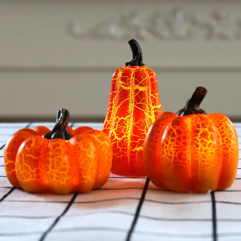 LED Pumpkin Lantern – Luminous Resin Halloween Candle Lamp