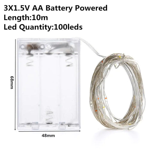 USB/ Battery LED String Lights — Silver Wire Fairy Lights | Halloween Décor