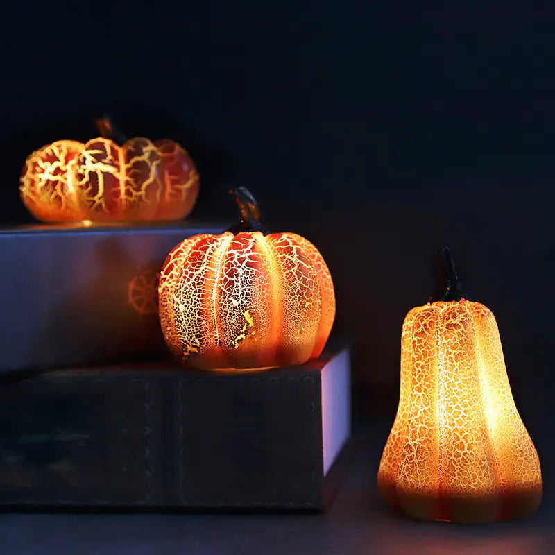 LED Pumpkin Lantern – Luminous Resin Halloween Candle Lamp