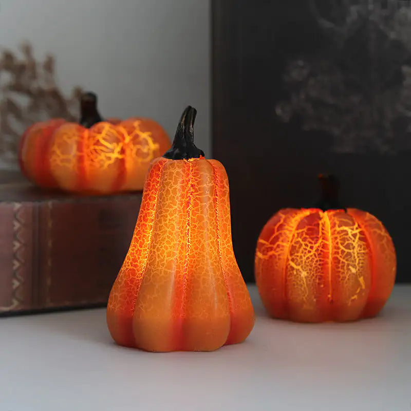 LED Pumpkin Lantern – Luminous Resin Halloween Candle Lamp