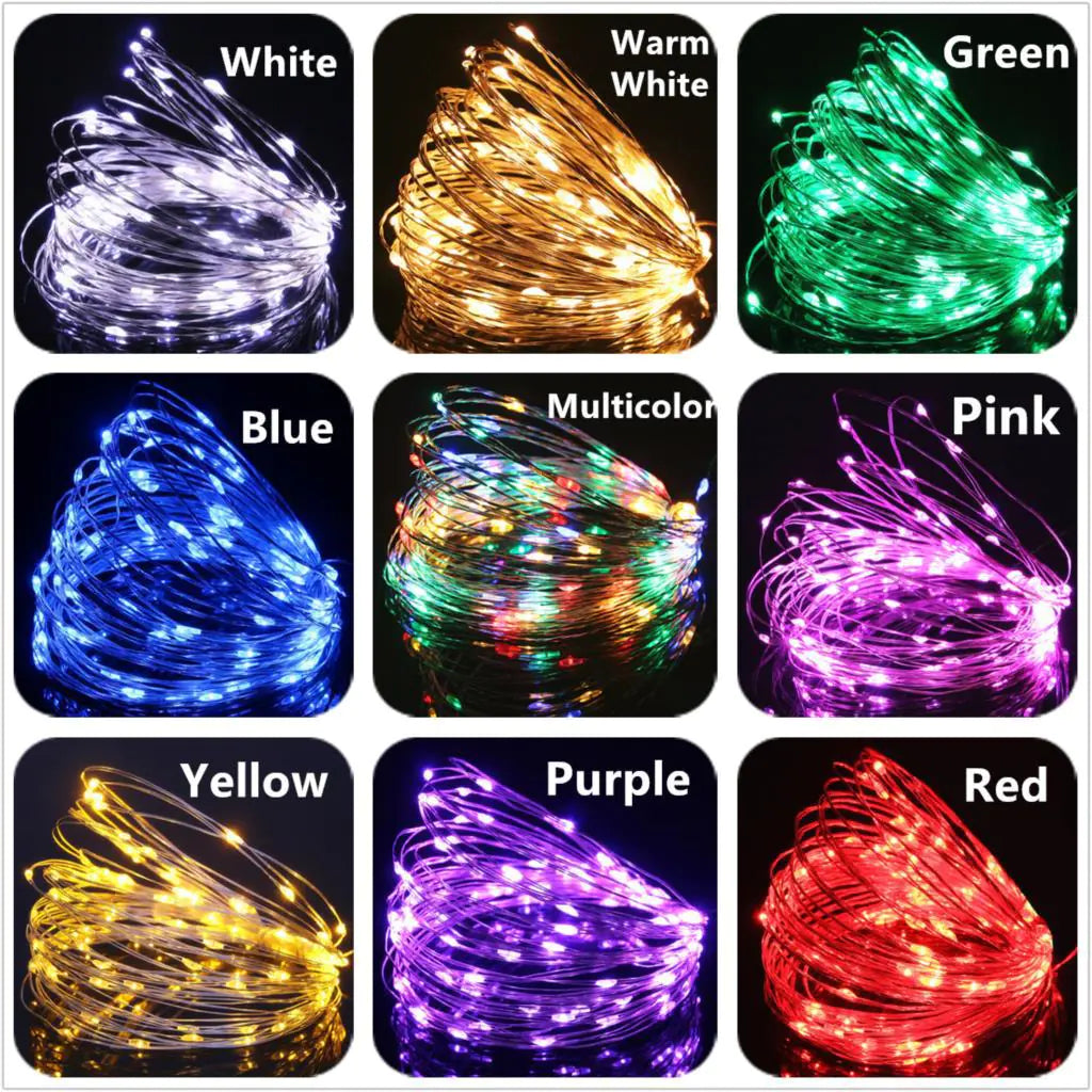 USB/ Battery LED String Lights — Silver Wire Fairy Lights | Halloween Décor