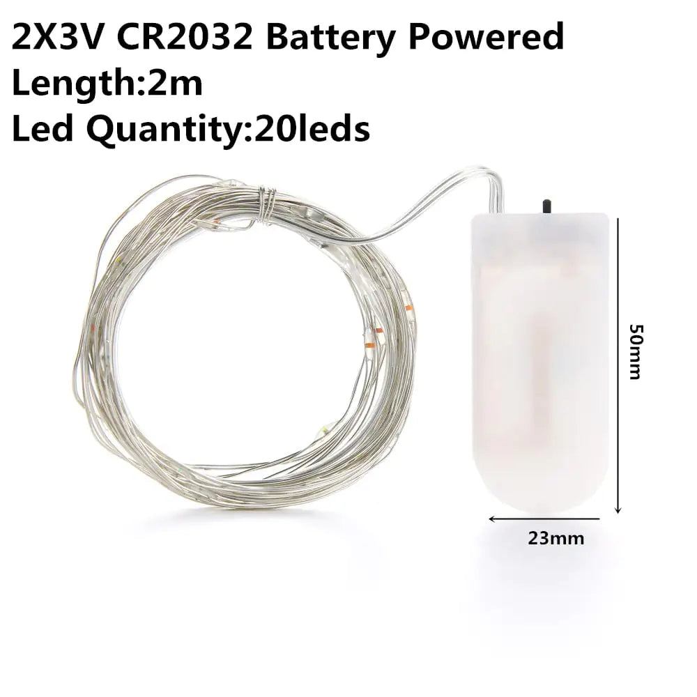 USB/ Battery LED String Lights — Silver Wire Fairy Lights | Halloween Décor