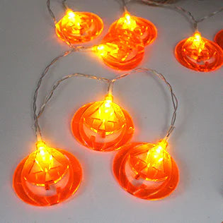 LED Pumpkin Lantern String Lights for Halloween Decor (1.2m, 10 Designs)