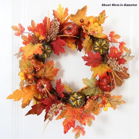 Pumpkin Harvest Garland — 40 cm Autumn Door Hanging | Halloween Décor