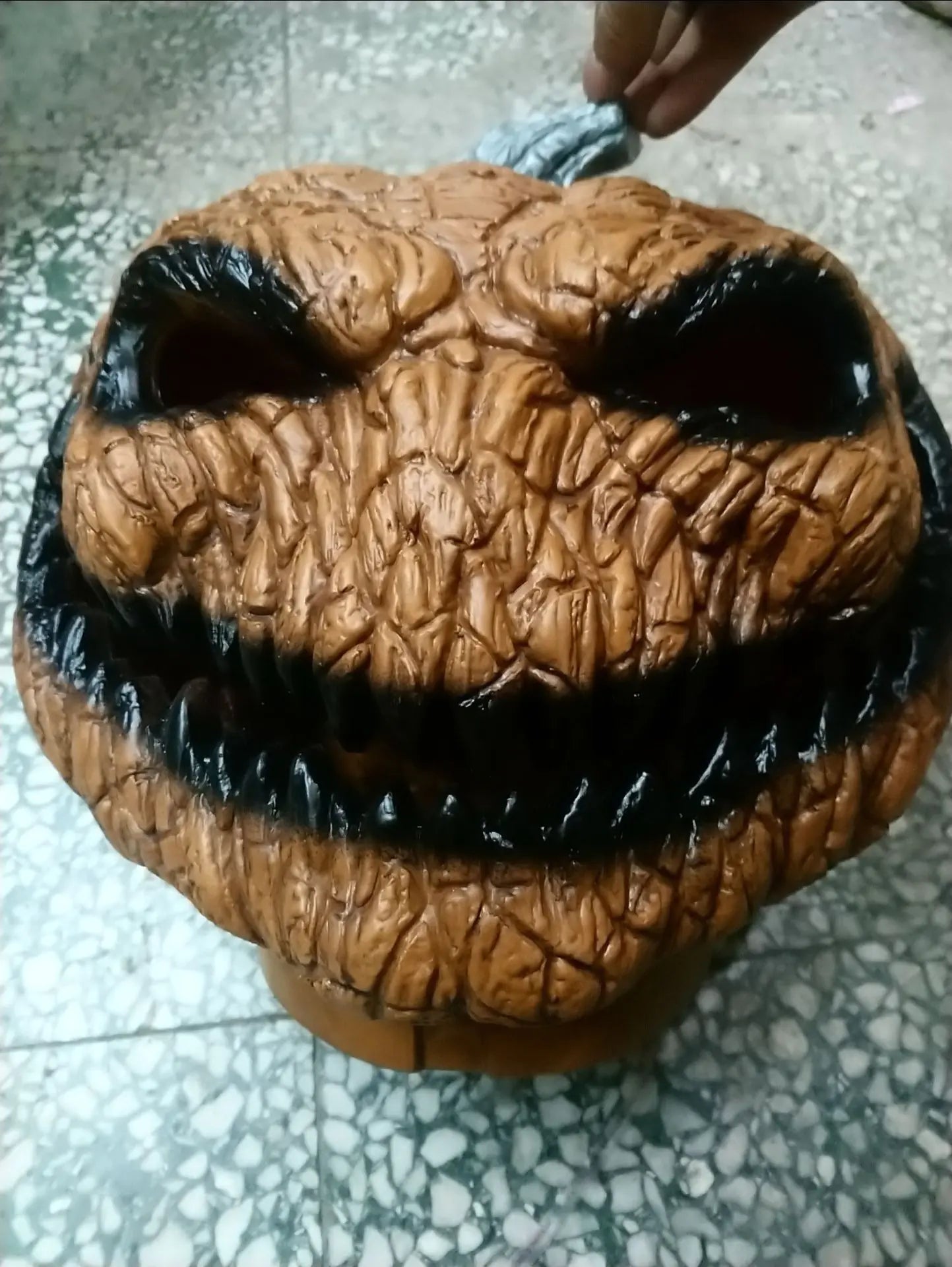 Weird Pumpkin Lantern — Quirky PVC Pumpkin Décor (30×34×25 cm)
