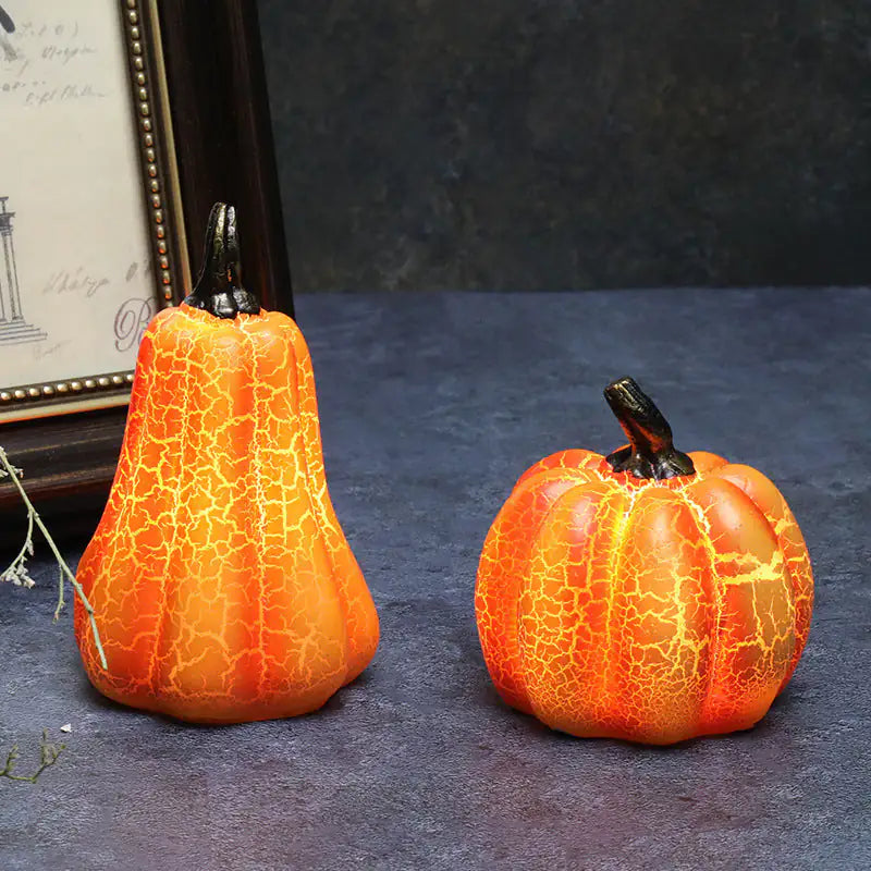 LED Pumpkin Lantern – Luminous Resin Halloween Candle Lamp