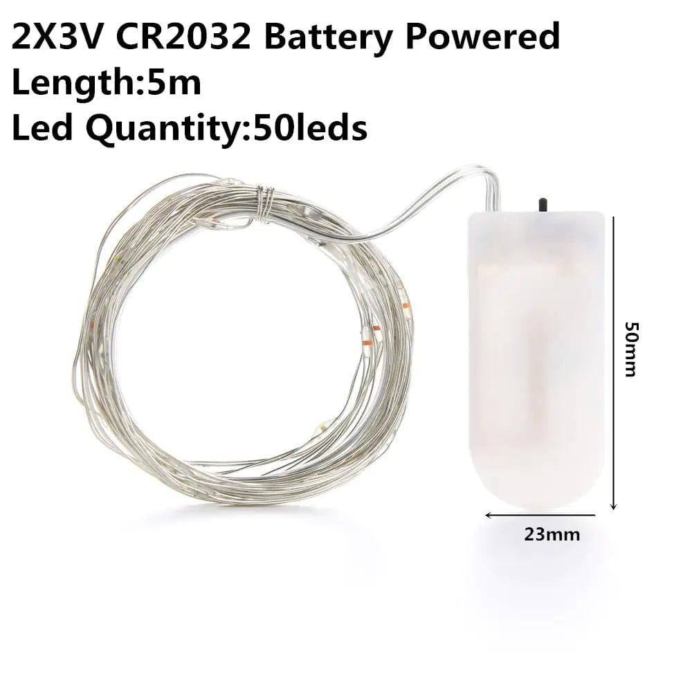 USB/ Battery LED String Lights — Silver Wire Fairy Lights | Halloween Décor
