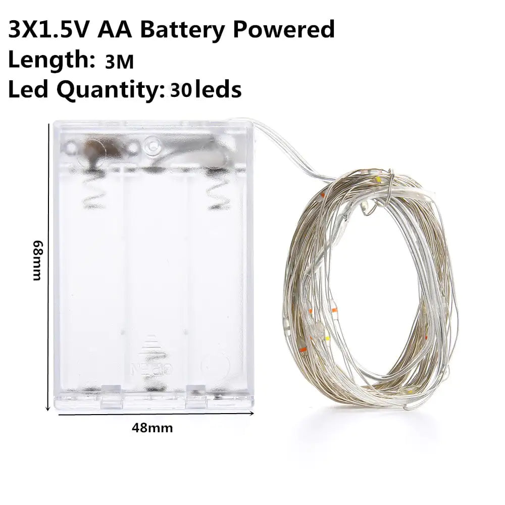 USB/ Battery LED String Lights — Silver Wire Fairy Lights | Halloween Décor