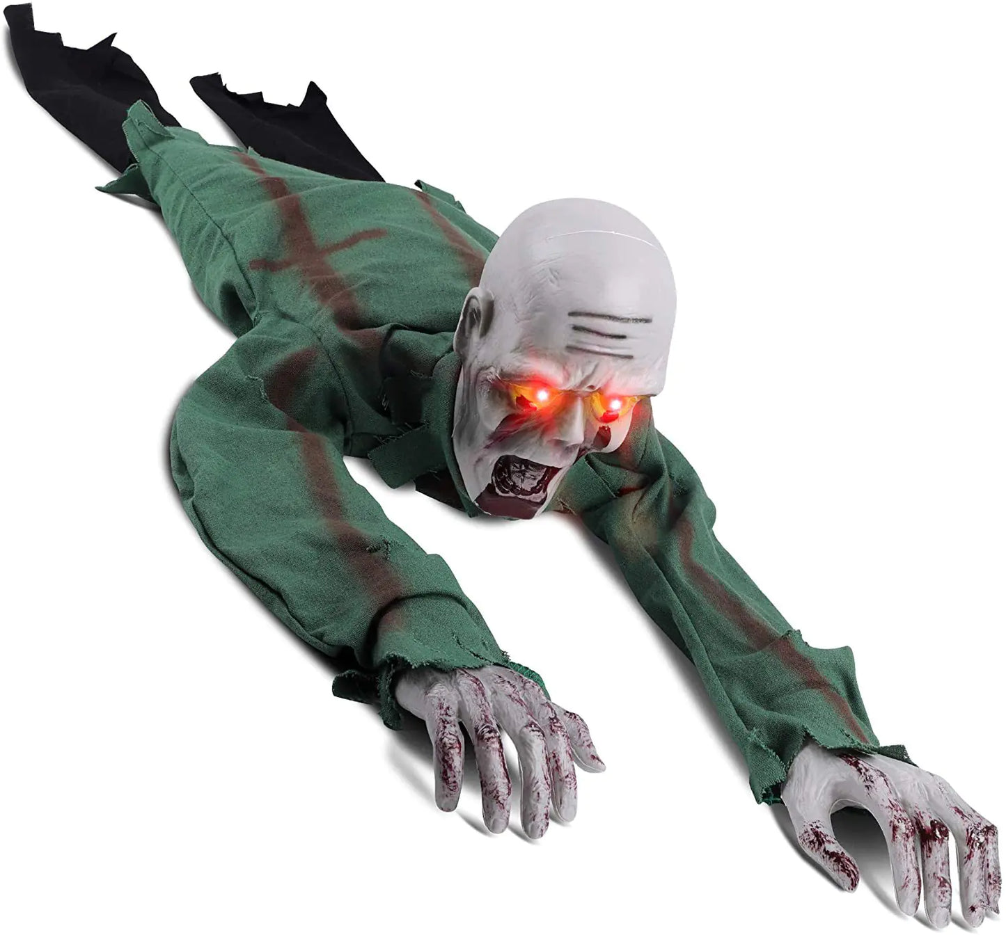 Crawling Ghost — Sound-Activated Haunted House Prop with Lights | Halloween Décor